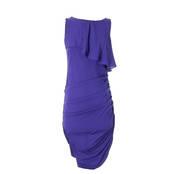 BCBGMaxAzria Dark Regal Blue Purple Silk Dress S